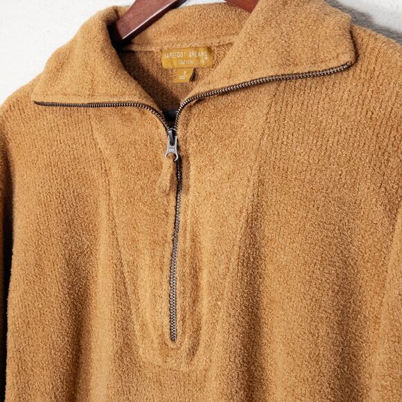 Barefoot Dreams Women’s Sweater Neutral Slow Fashion Cozy Minimalism Camel Zip S - Picture 3 of 8